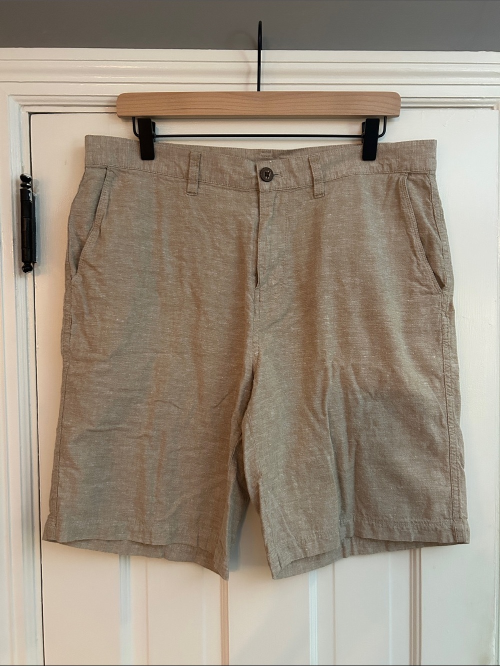Patagonia Men’s Tan Hemp and Organic Cotton Flat-Front Casual Shorts, Like New